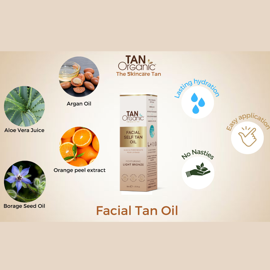 Natural & Organic Ingredients - Facial self tan oil