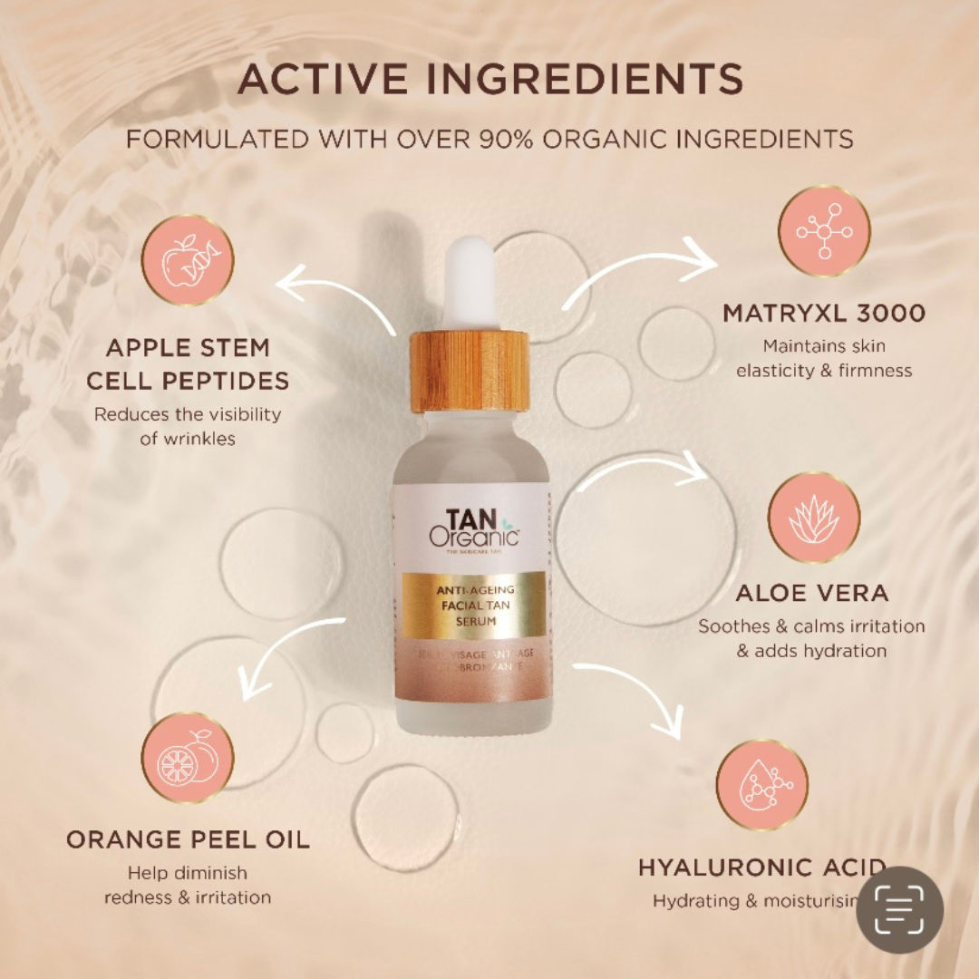 Natural & Organic ingredients In Tanorganic facial Tan serum