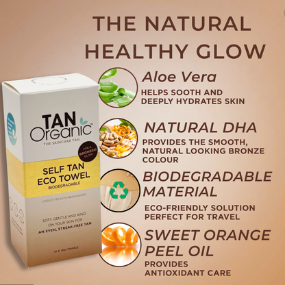 TanOrganic Self Tan Eco Towels 10 X 10ml (10 Pack)