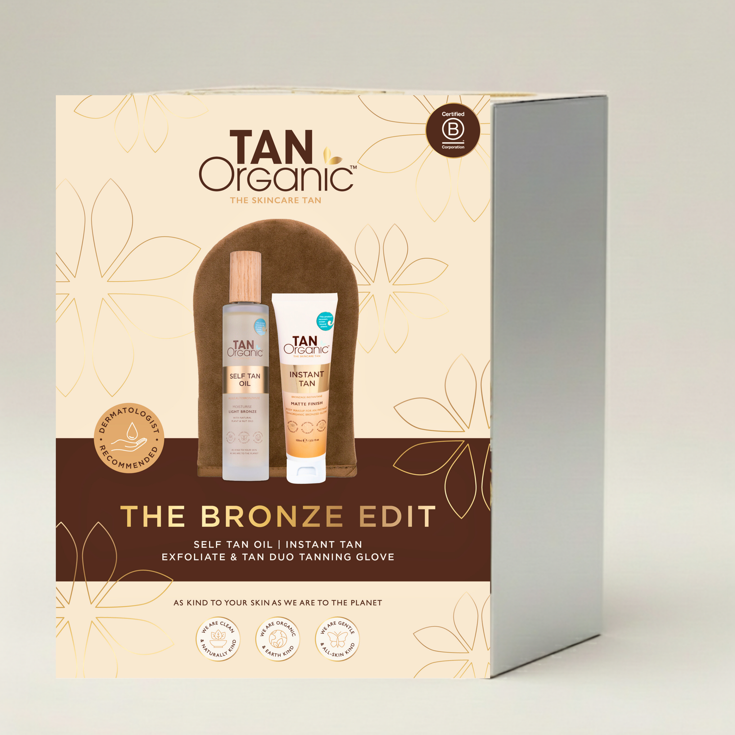 The Bronze Edit - Self Tan Oil | Instant Tan | Exfoliate &amp; Tan Duo Tanning Glove